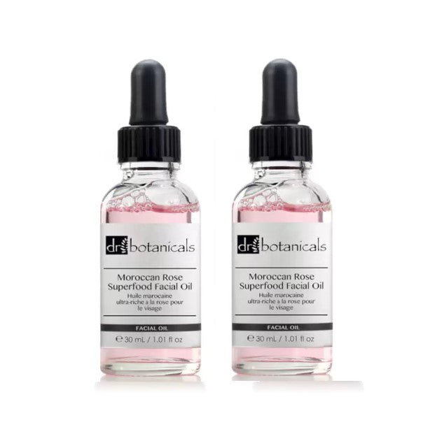 Dr Botanicals Moroccan Rose Superfood Facial Oil, 2 x 30ml