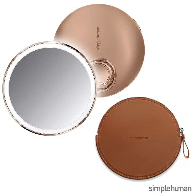 simplehuman Sensor Mirror Compact in Rose Gold with Case