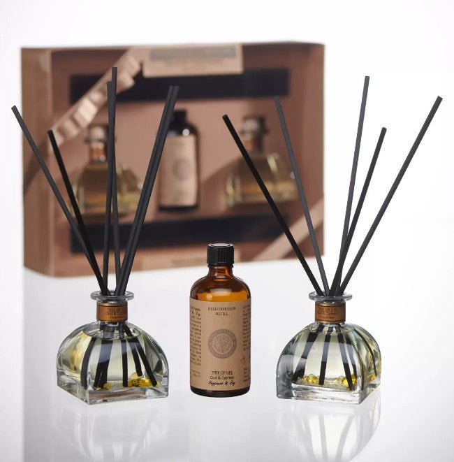 Amelia Amour Aromatherapy 2 x 100ml Diffuser Gift Set: Tree of Life - Oud & Cypress