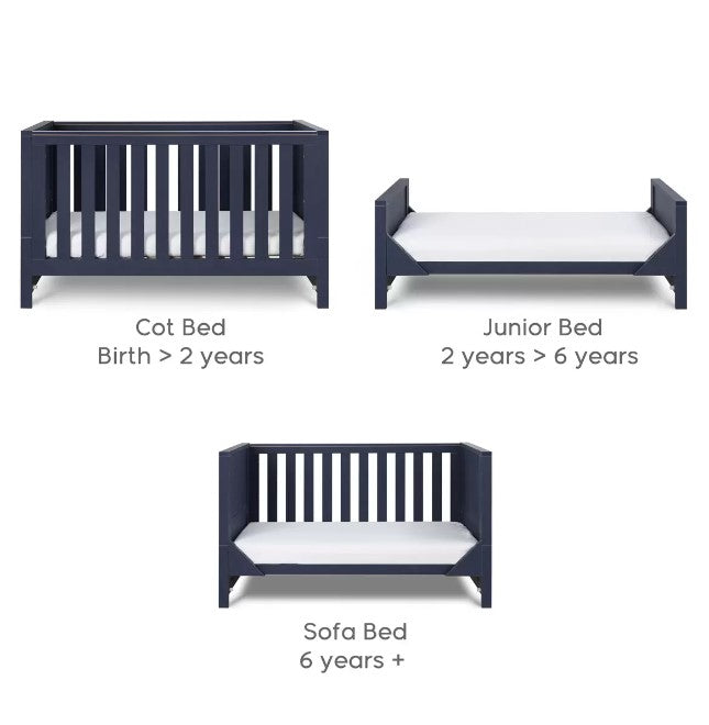 Tutti Bambini Tivoli 3 Piece Room Set in Navy with Mattress