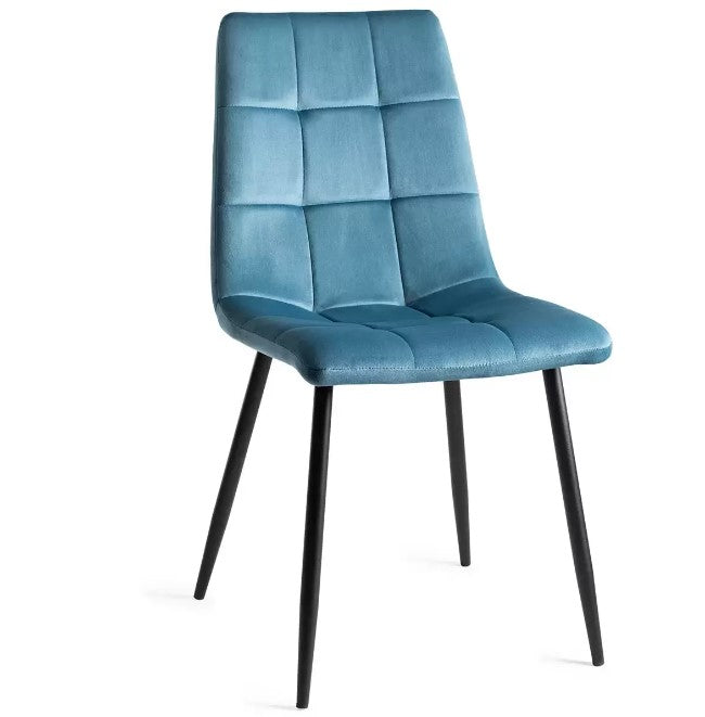 Bentley Designs Blue Velvet Tapered Back  2 x Dining Chairs