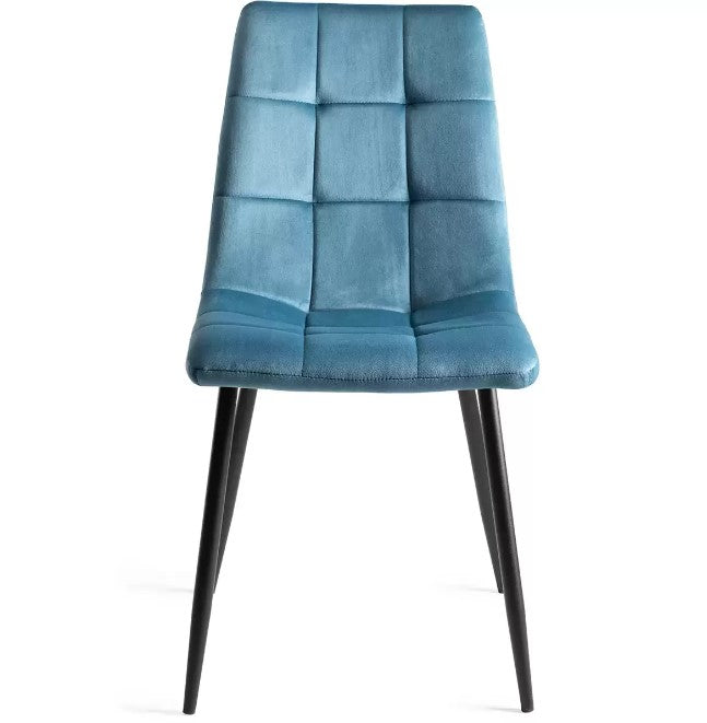 Bentley Designs Blue Velvet Tapered Back  2 x Dining Chairs