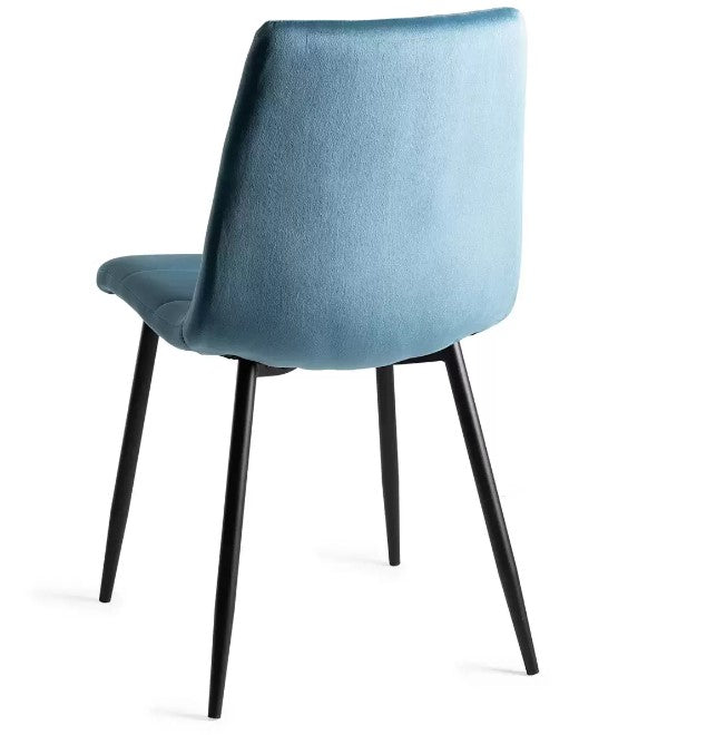 Bentley Designs Blue Velvet Tapered Back  2 x Dining Chairs