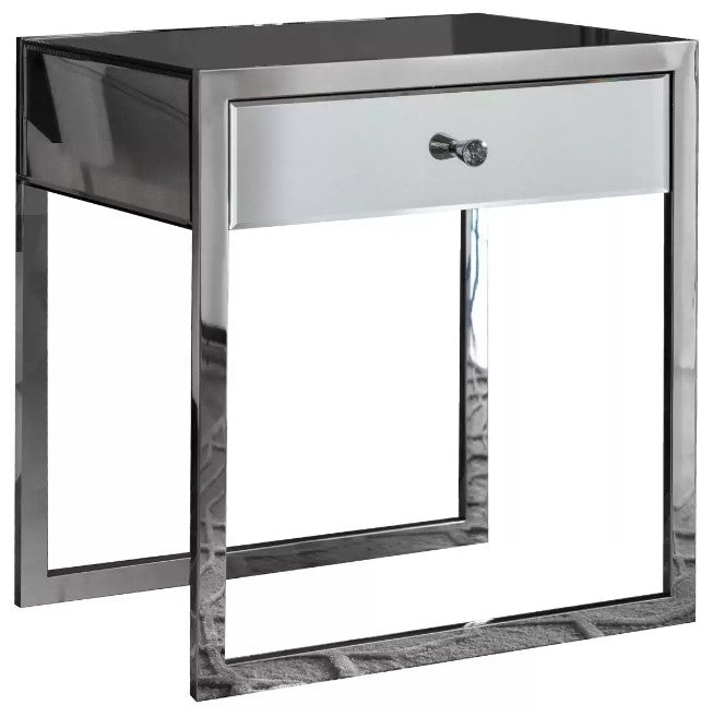 Gallery Fordwich Side Table 1 Drawer In Mirrored Finish