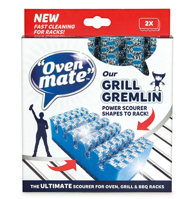 Oven Mate Grill Gremlin Cleaning Scrubbing Sponge Scourer with Grooves (6 x 2 Pack)