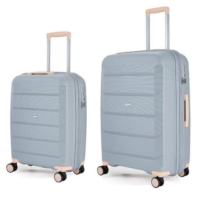 Rock Tulum 2 Piece Hardside Luggage Set in Grey