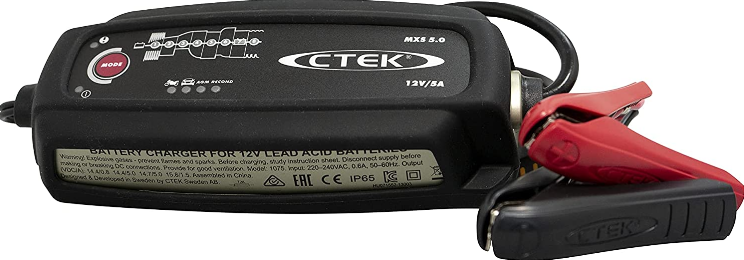 CTEK MXS 5.0 Battery Charger with Comfort Indicator & Por