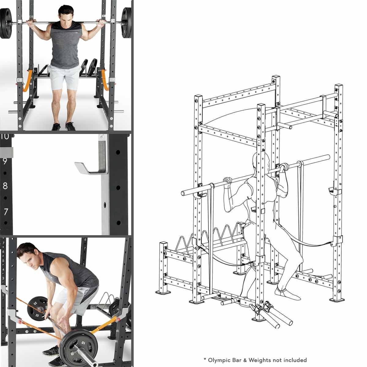 Marcy MWM-8070 Power Cage with 140kg Olympic Weight Set, Delivery Only