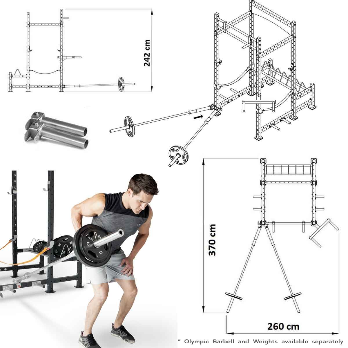 Marcy MWM-8070 Power Cage with 140kg Olympic Weight Set, Delivery Only