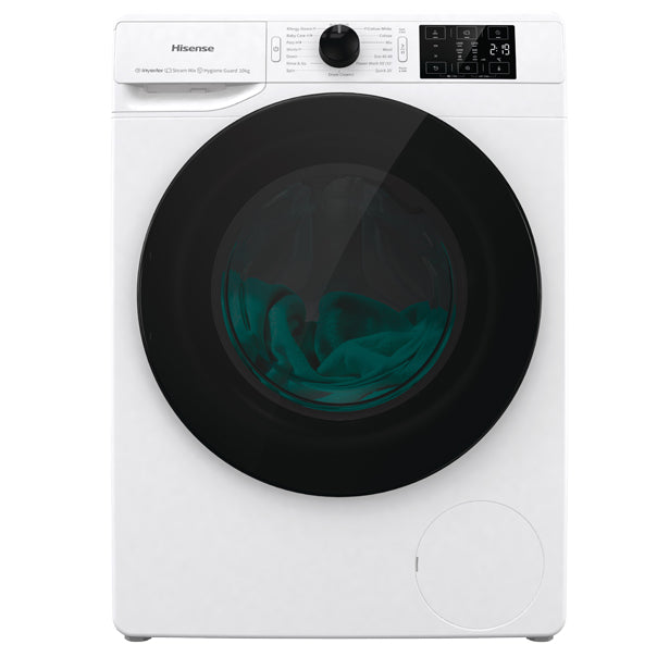 Hisense WFGE101649VM, 10kg, 1600rpm Washing Machine (White)