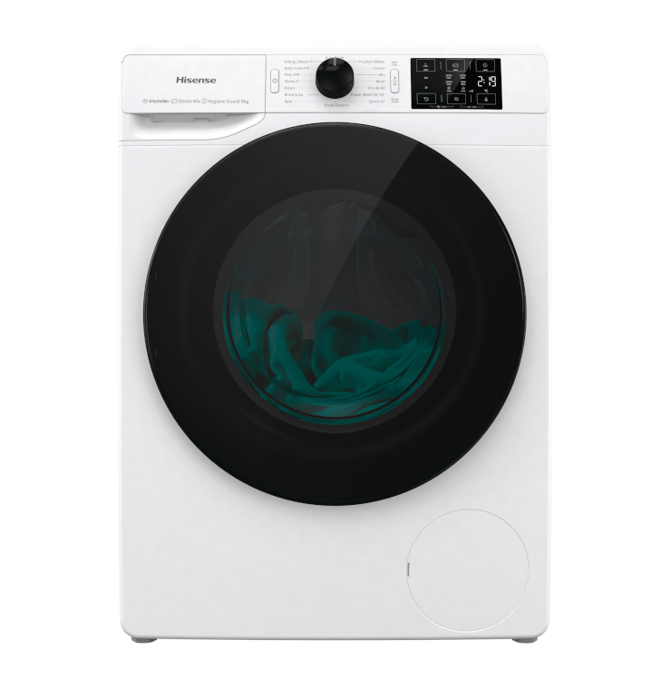 Hisense WFGE901649VM, 9kg, 1600rpm Washing Machine (White)
